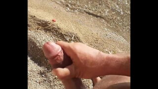 ibizabigcock cumshot on the beach in ibiza