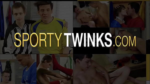 Hung teen twink in locker room cums