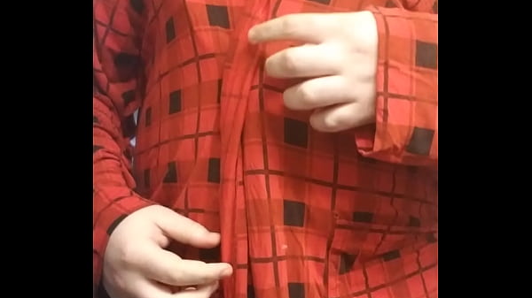 Fat boy rubbing cock any playing with nipple clamps