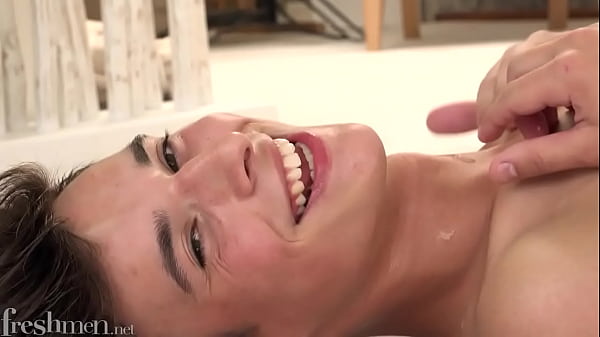 Super sexy twink shooting massive load all over