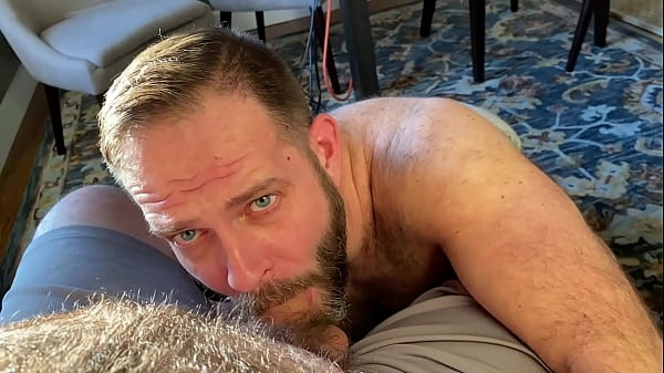 Dad on Dad action – Two hairy men!