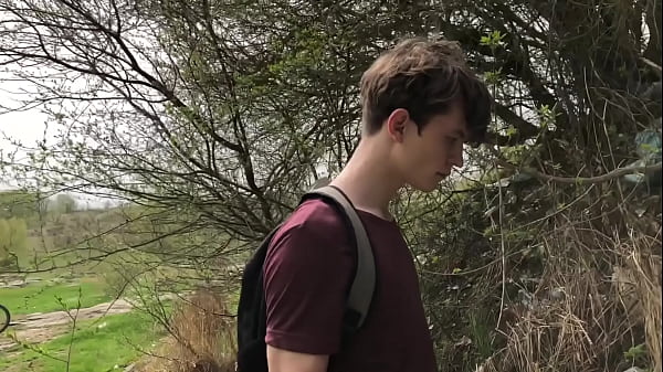 Hot Hunk Jerking his Big Dick (23cm) in Public Place near the Dam/ Teen Boy