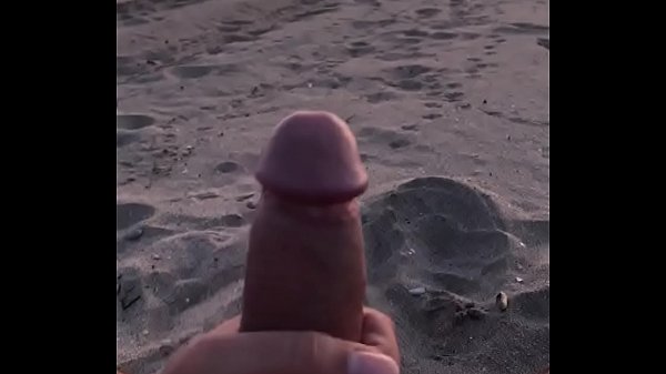 Jerk off and cum at the beach