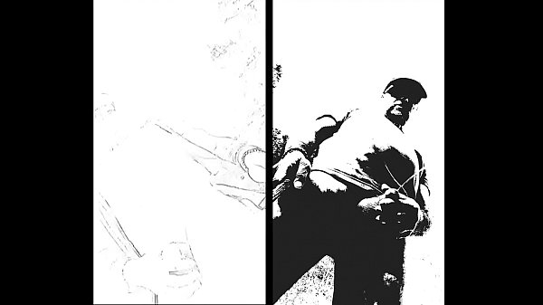 nudist fun in black and white