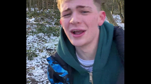 Sledding day  turns into Extreme cum play day with massively HUNG Local Lad This boy is So cute- his Just turned 18