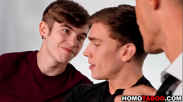 Step daddy has gay sex in the office