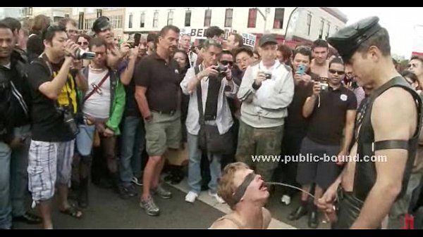 Two submissive and gay men are whipped and are to suck strangers cocks