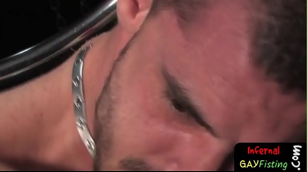 BDSM submissive anally fisted by master